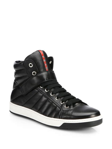 prada sneckers|prada designer high top sneakers.